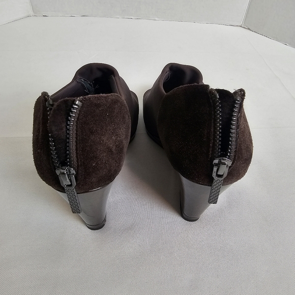 Donald J Pliner Shoe Hanna Open Toe Wedge Ankle Bootie Zip 3.5" Heel Size 7.5M - Picture 4 of 11